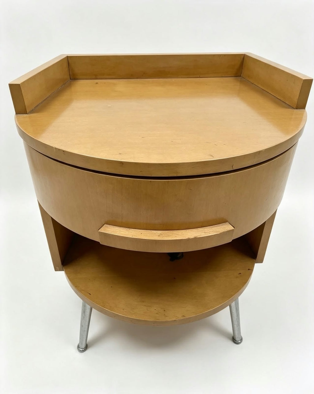 Conjunto Cabecera y 2 Mesas de Noche – Madera Palo Blanco y Cuero Noble