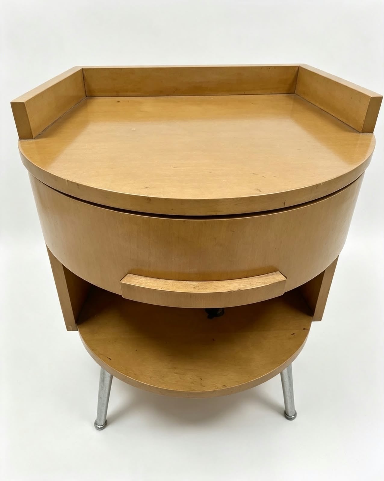 Conjunto Cabecera y 2 Mesas de Noche – Madera Palo Blanco y Cuero Noble