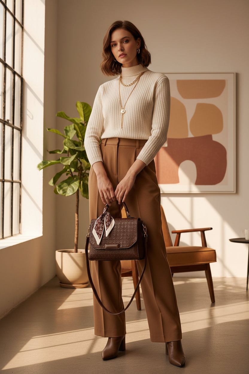 Bolso elegante café para dama