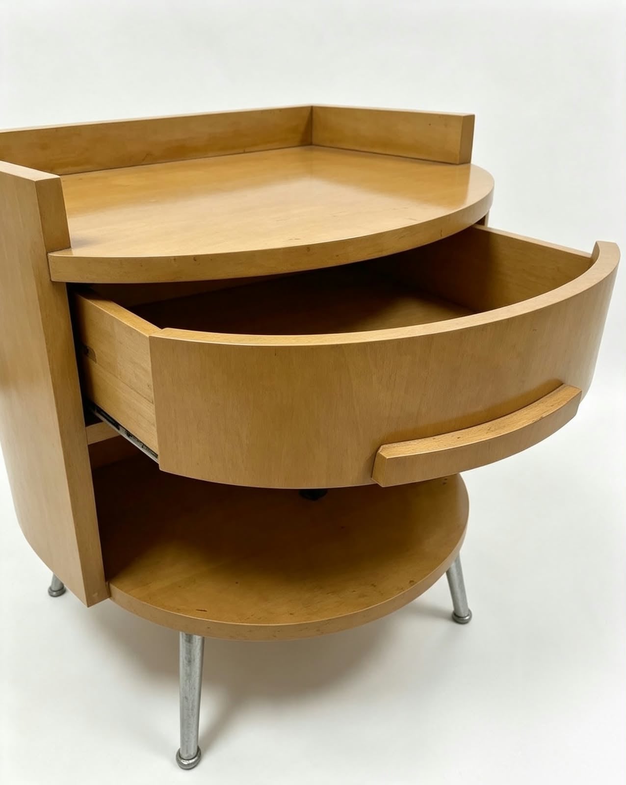 Conjunto Cabecera y 2 Mesas de Noche – Madera Palo Blanco y Cuero Noble