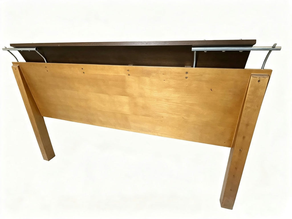Conjunto Cabecera y 2 Mesas de Noche – Madera Palo Blanco y Cuero Noble