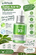 Anua Azelaic Acid 10+ Hyaluron – Sérum facial calmante, 30 ml
