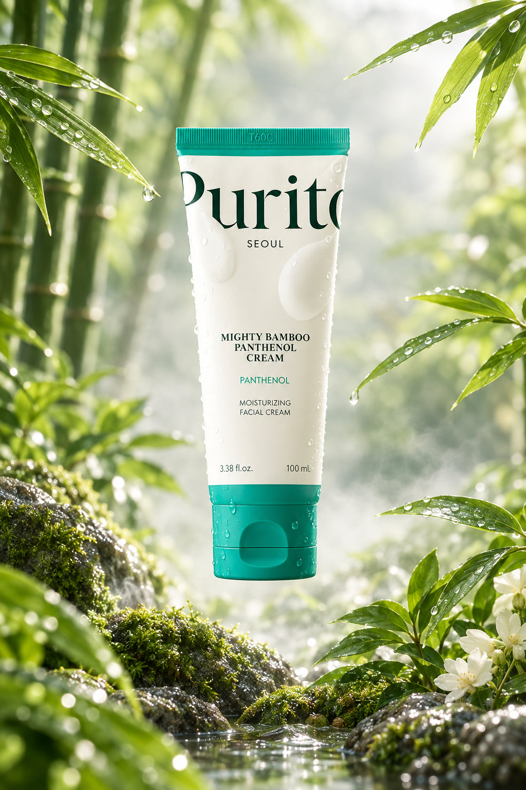 Purito Seoul Mighty Bamboo Panthenol Cream – Crema facial hidratante, 100 ml