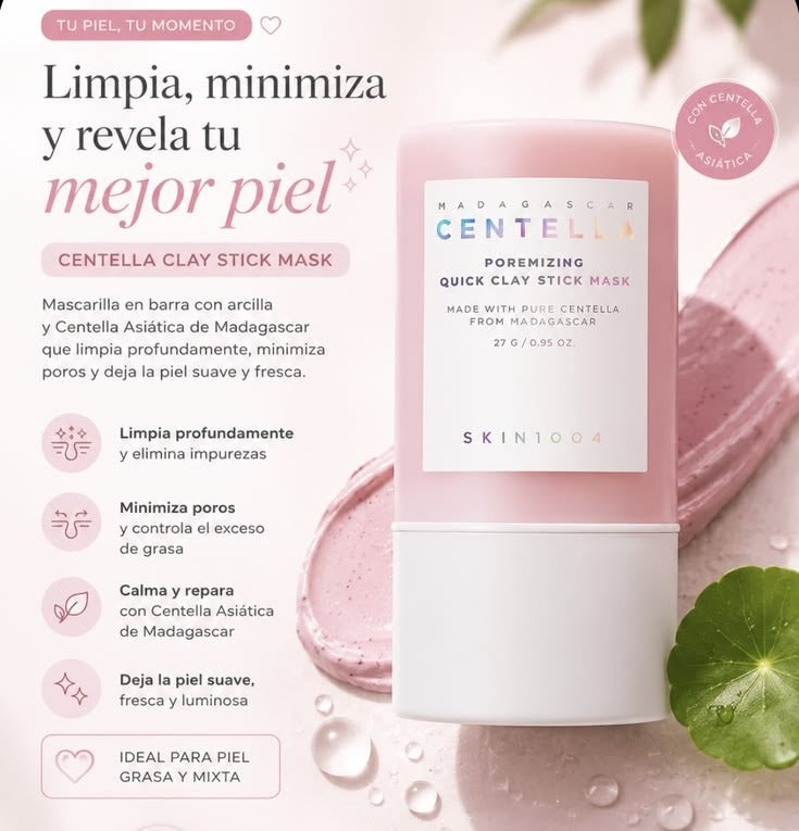SKIN1004 Poremizing Quick Clay Stick Mask – Mascarilla de arcilla en barra, 27 g