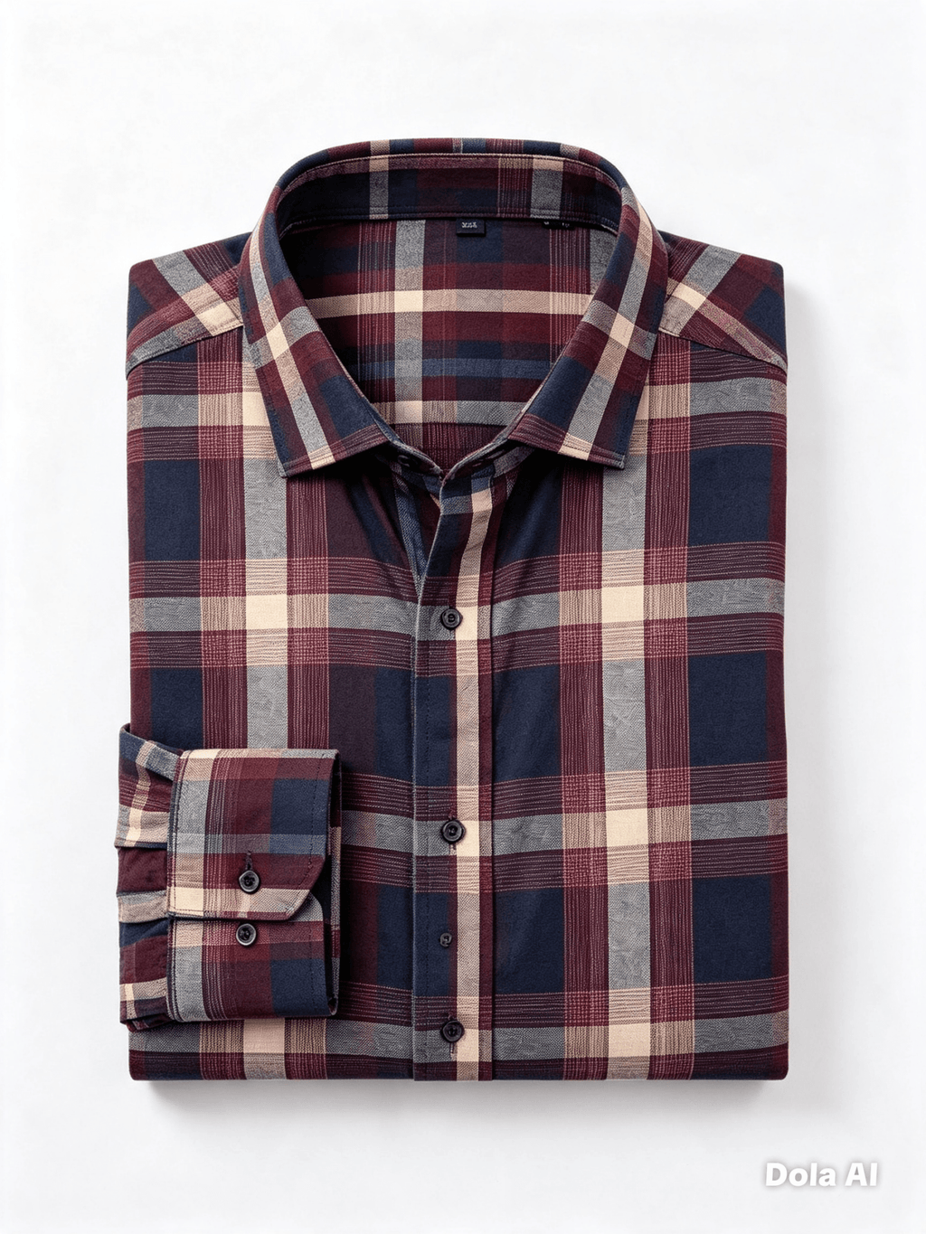 Camisa a Cuadros Borgoña Manga Larga - Dansel Store GTCamisa a Cuadros Borgoña Manga Larga