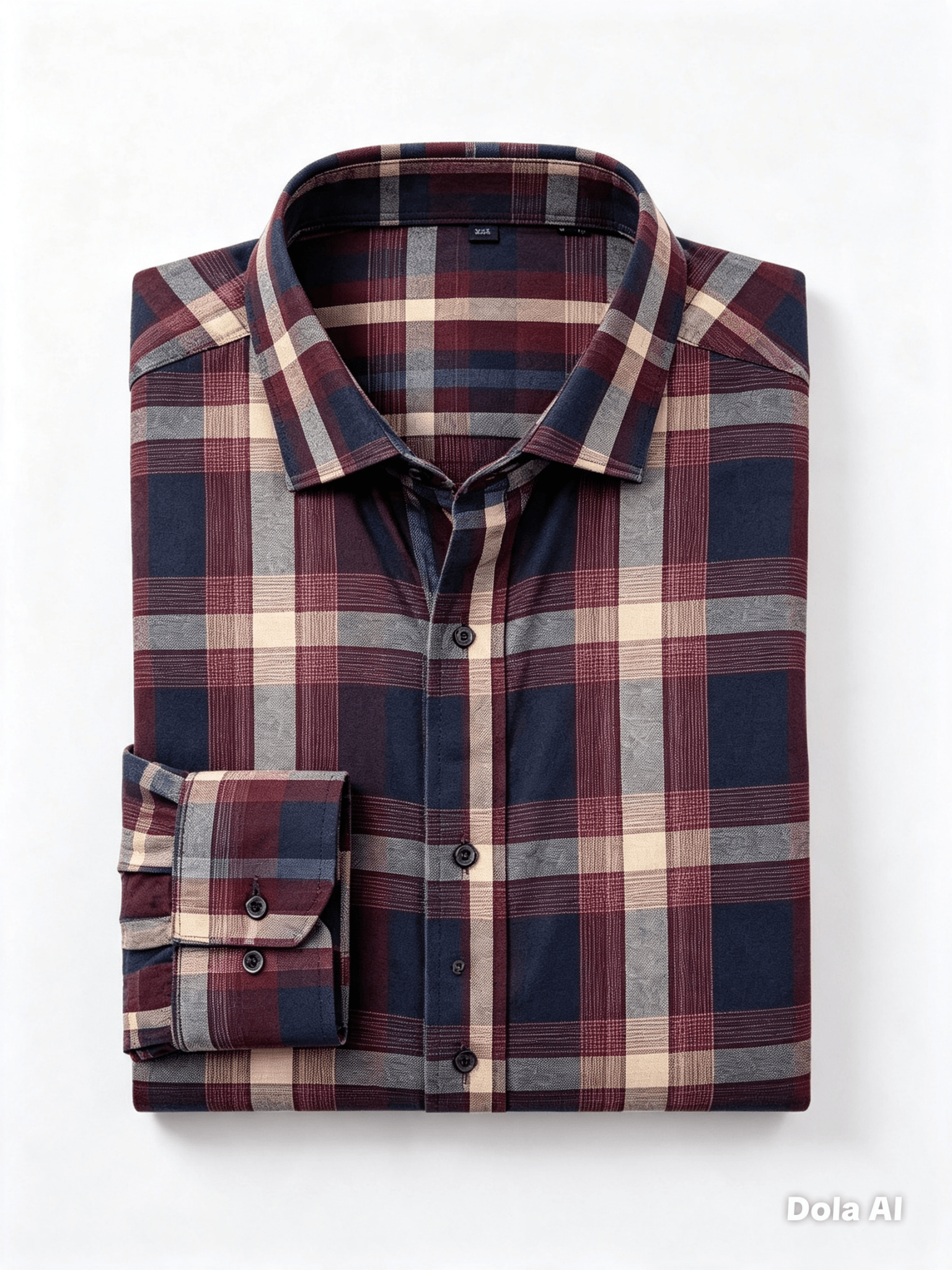 Camisa a Cuadros Borgoña Manga Larga - Dansel Store GTCamisa a Cuadros Borgoña Manga Larga