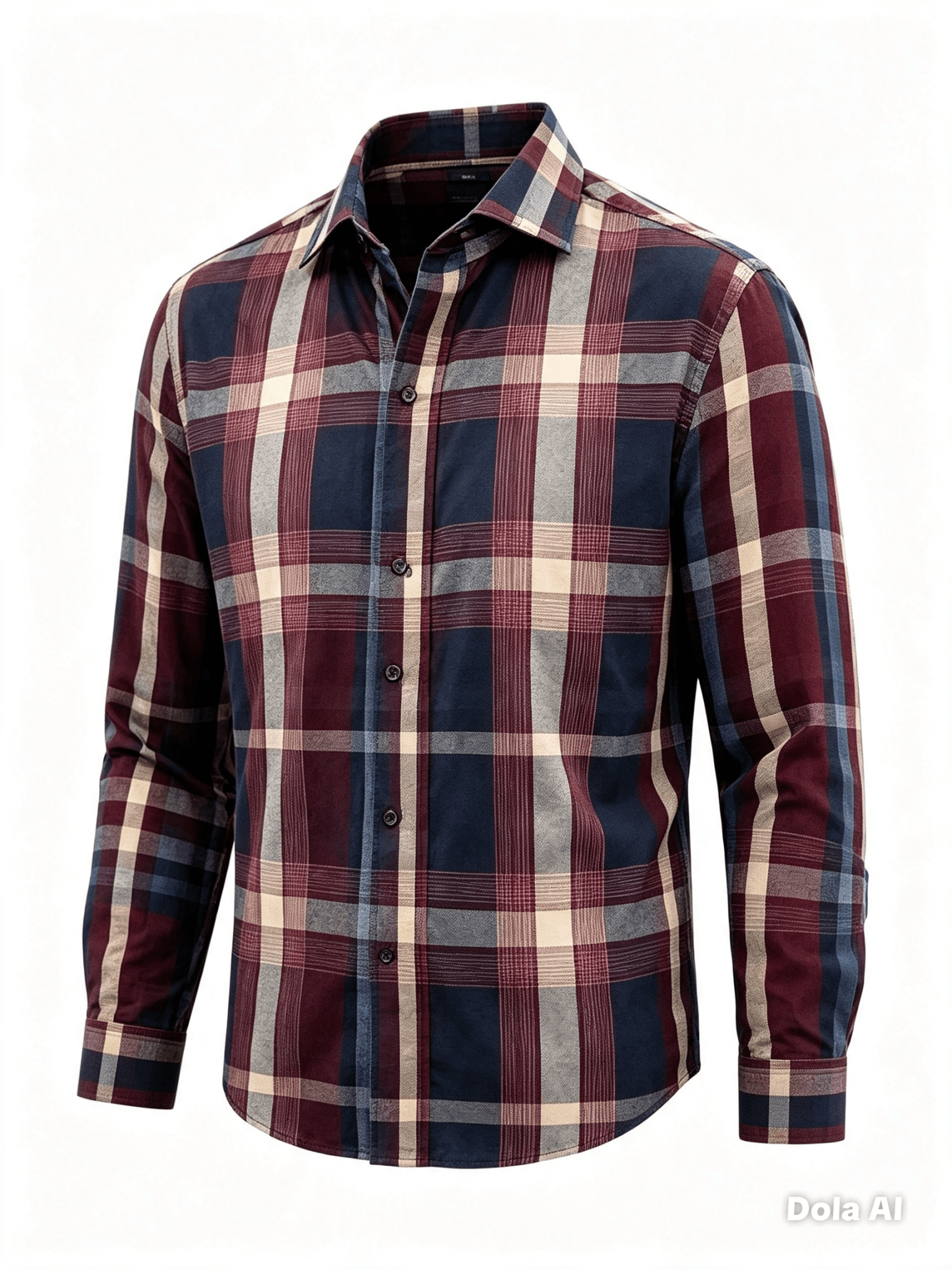 Camisa a Cuadros Borgoña Manga Larga - Dansel Store GTCamisa a Cuadros Borgoña Manga Larga