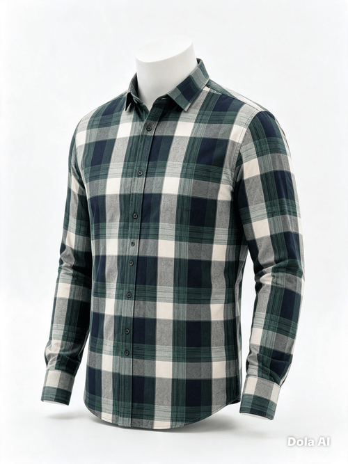 Camisa a Cuadros Verde Manga Larga - Dansel Store GTCamisa a Cuadros Verde Manga Larga