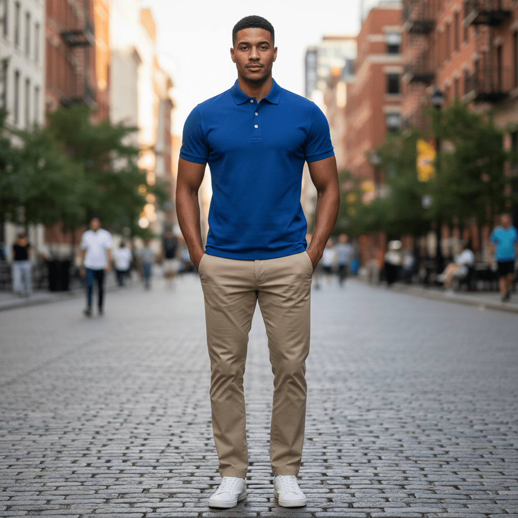 Camisa Polo Casual Azul - Manga Corta - Dansel Store GTCamisa Polo Casual Azul - Manga Corta