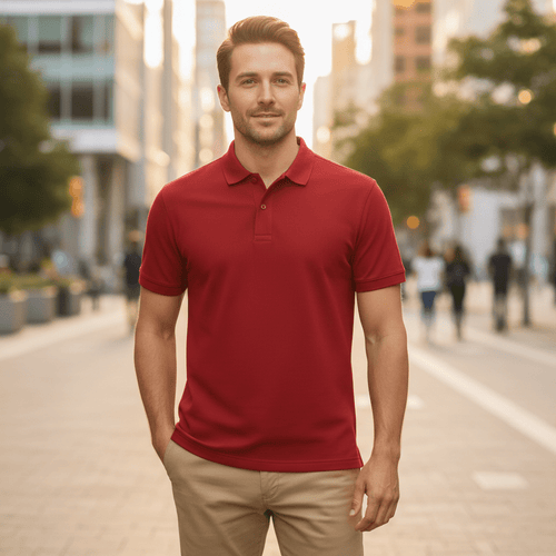 Camisa Polo Casual Roja - Manga Corta - Dansel Store GTCamisa Polo Casual Roja - Manga Corta
