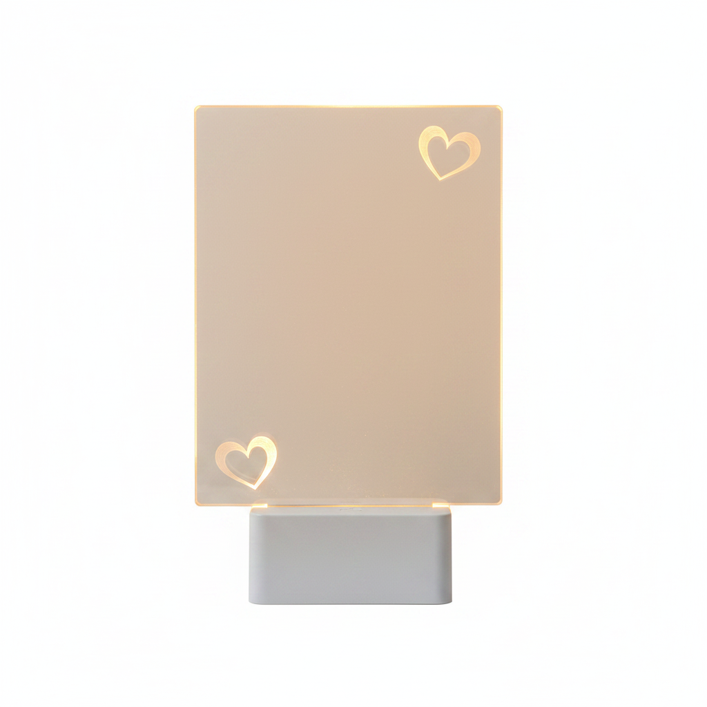 USB Lámpara de Noche Creativa 3D con Corazón Brillante y Bolígrafo