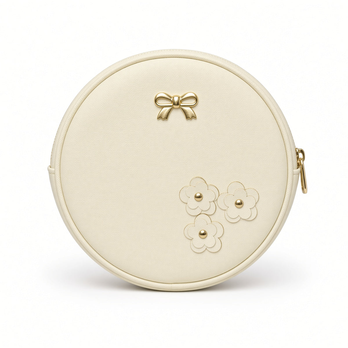 Set de Mochila Juvenil + mini circle bag y tarjetero color blanco Hueso.