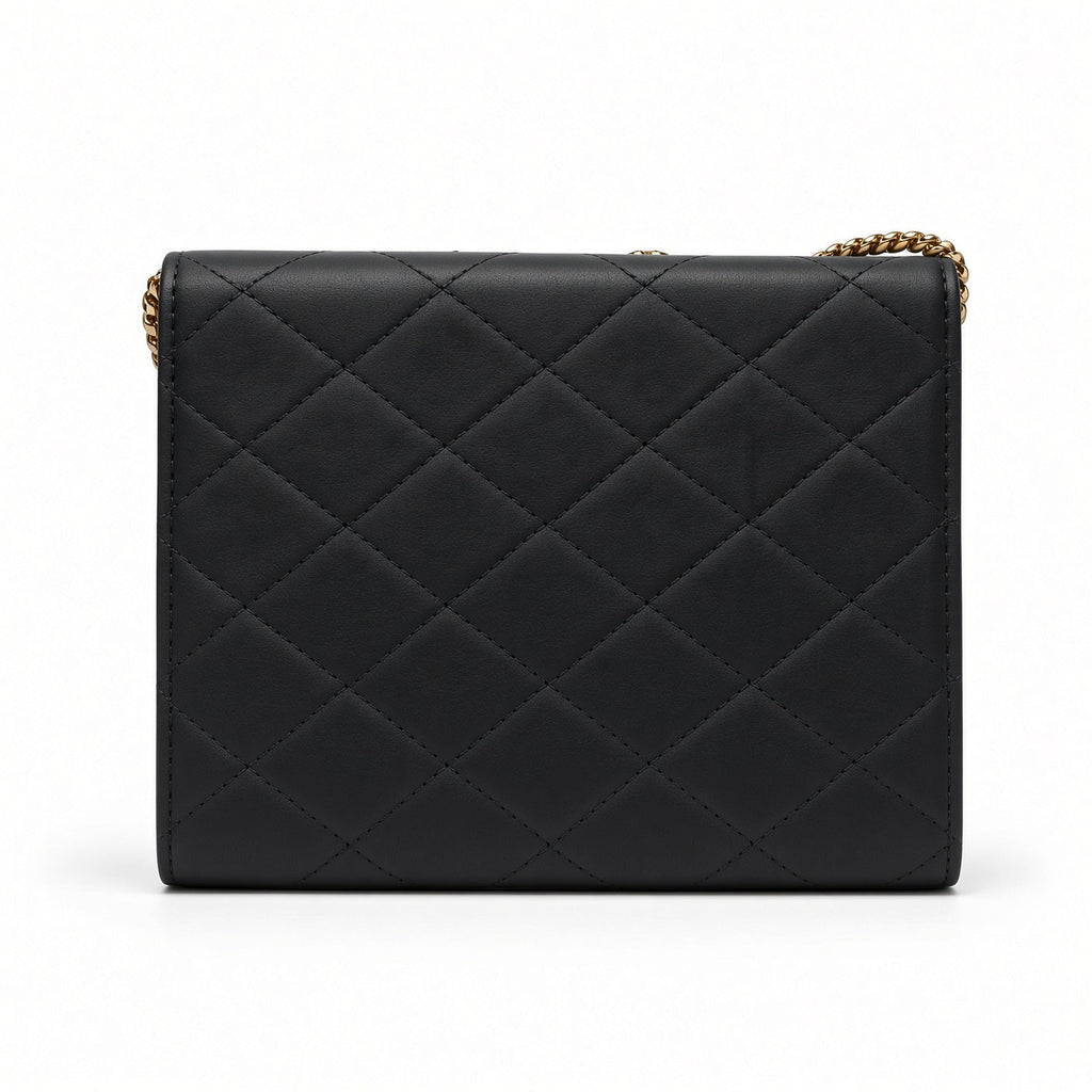 Bolso crossbody acolchado negro - vista trasera detalle