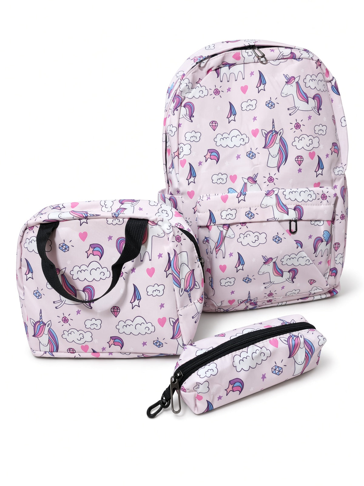 Conjunto de mochila casual de 3 piezas, blanco