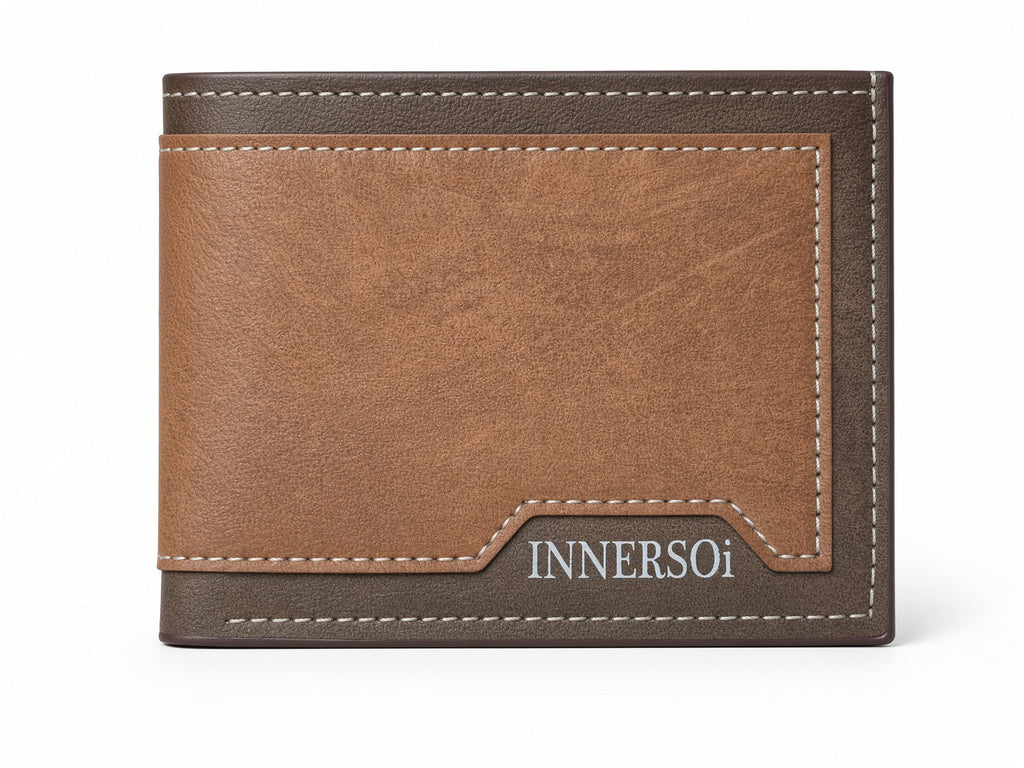 Cartera para Hombre de Cuero Sintético - Color Café