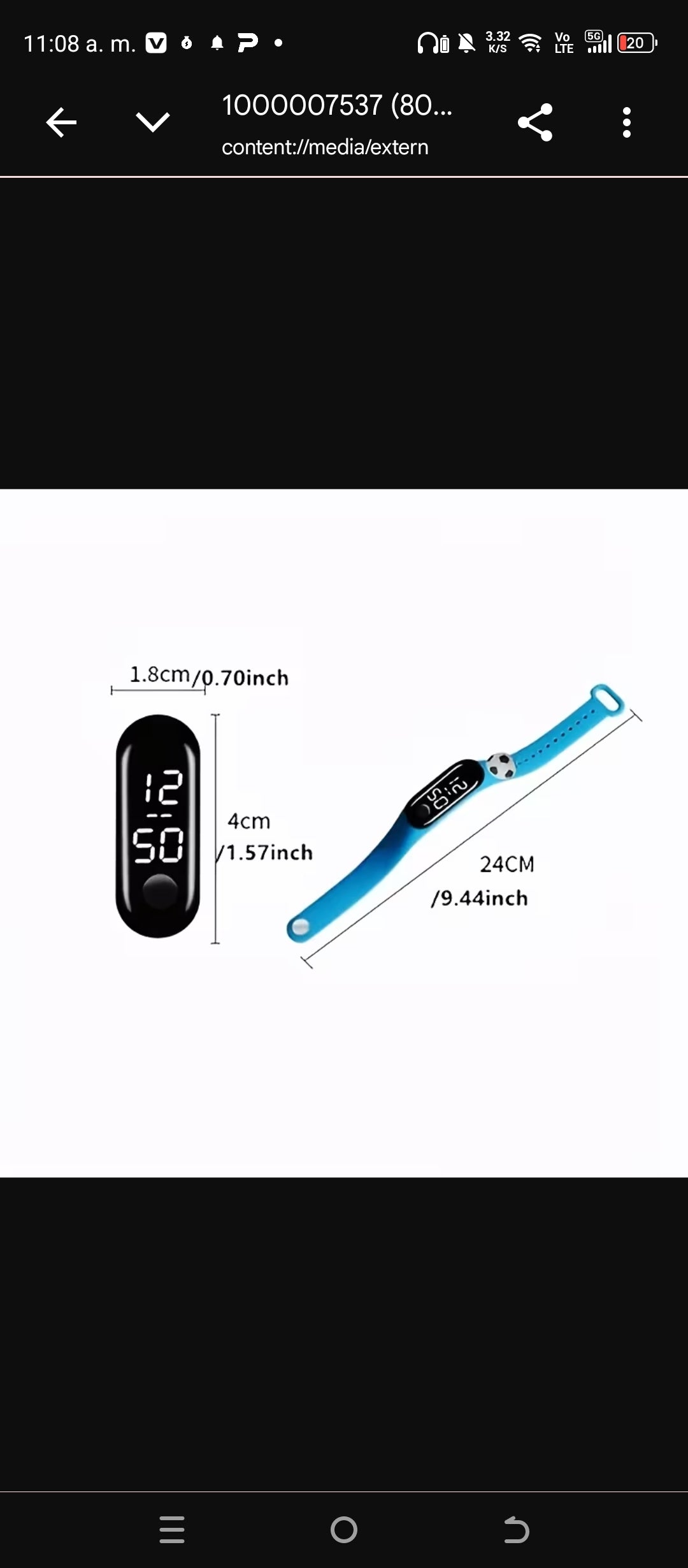 Reloj y Pulsera Futbol Dama - Reloj LED Negro