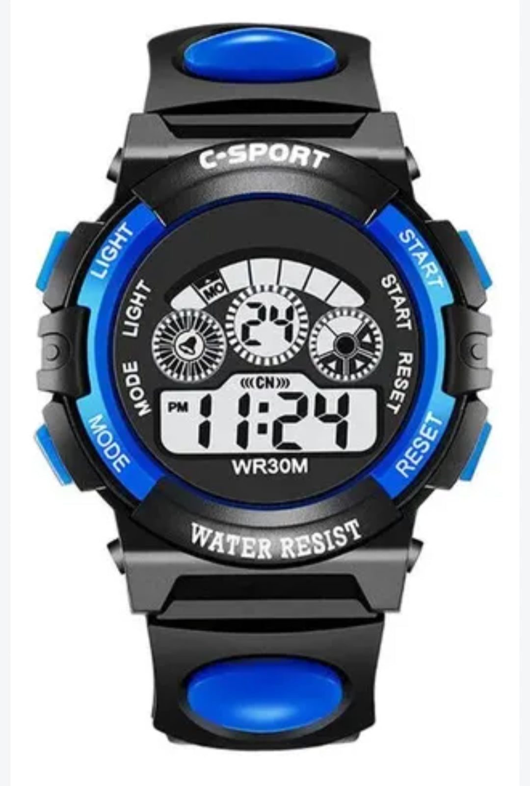Reloj digital de silicona con pantalla LCD y correa, unisex, azul