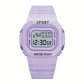 Reloj electrónico LED multifuncional para estudiantes - Morado