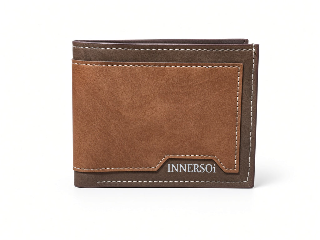 Cartera para Hombre de Cuero Sintético - Color Café