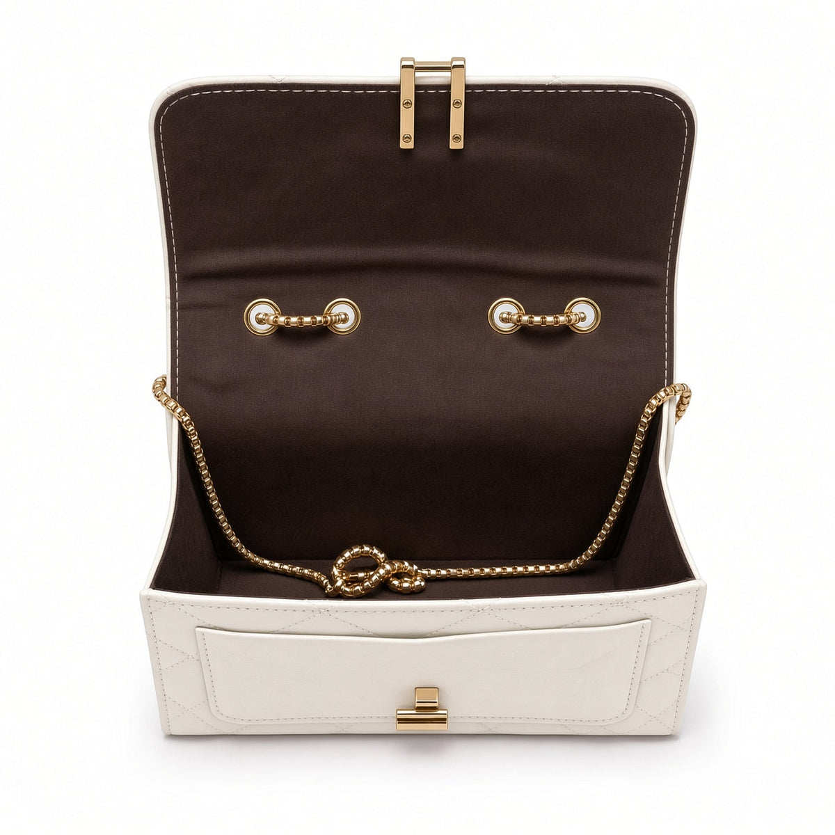 Bolso crossbody acolchado negro - vista completa