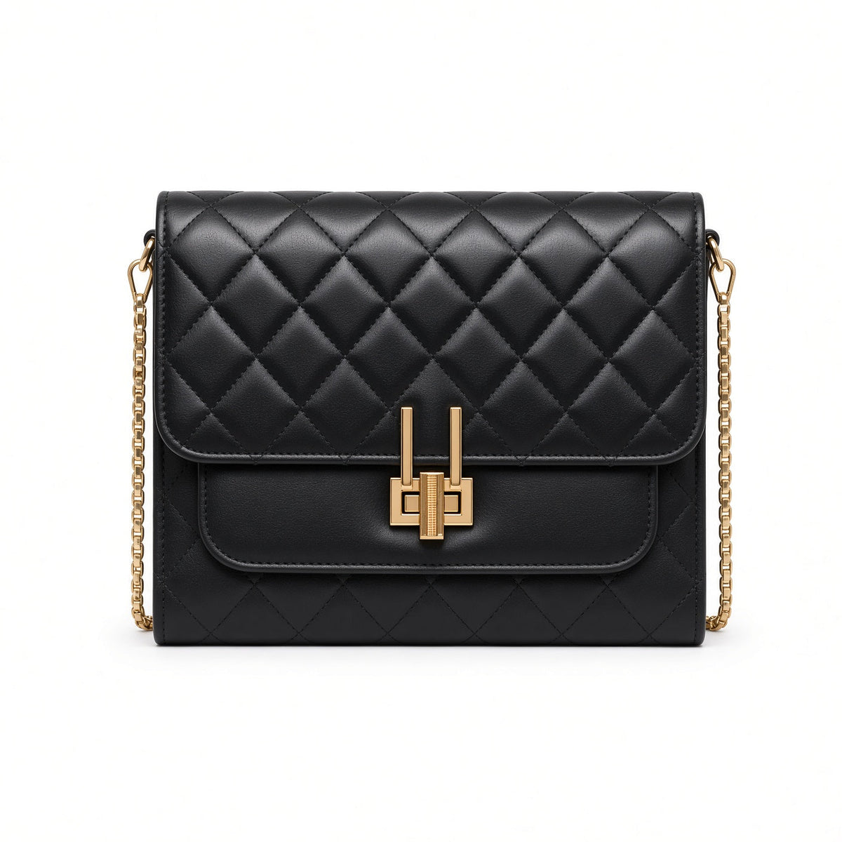 Bolso crossbody acolchado blanco hueso - vista frontal