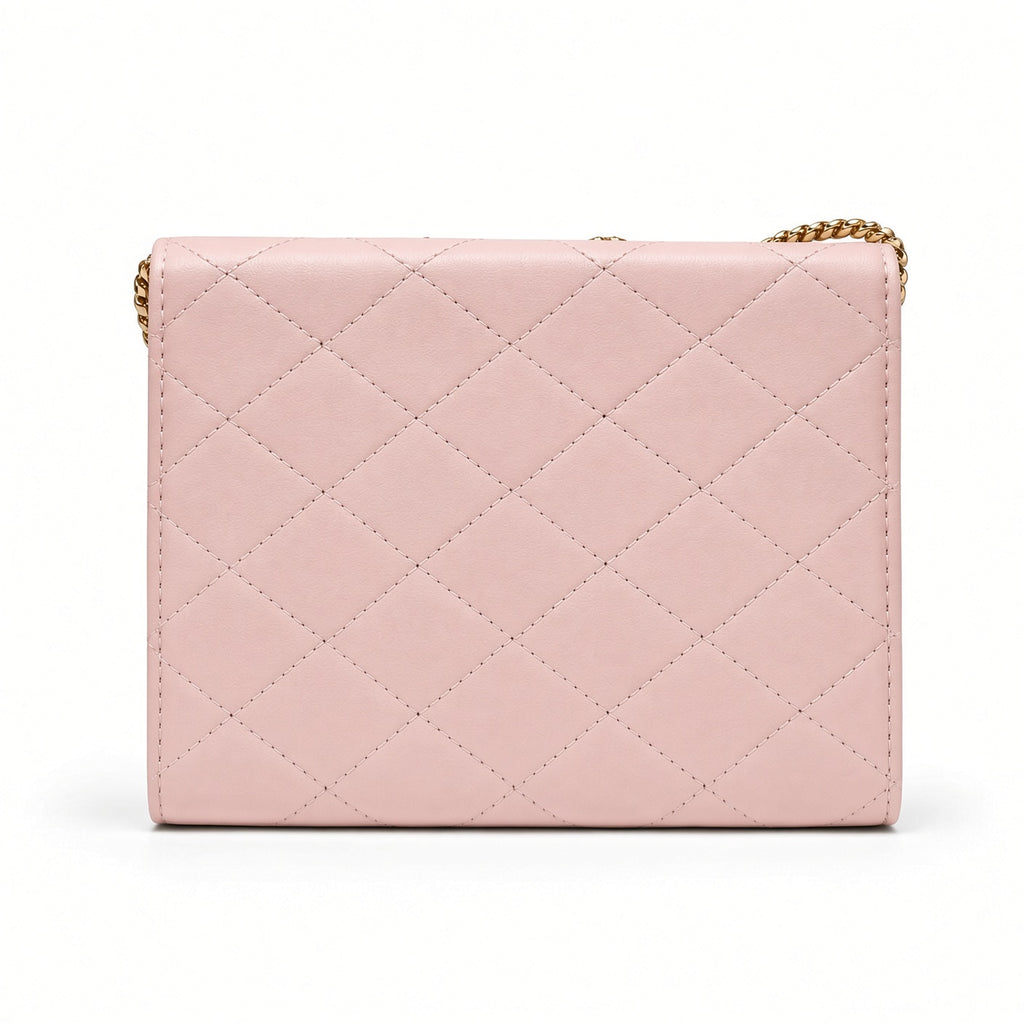 Bolso crossbody acolchado deluxe 2 tono rosa.
