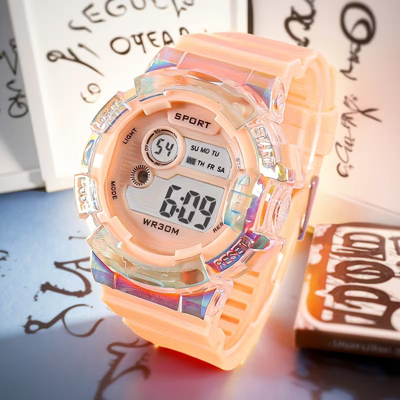 Reloj digital unisex con pantalla LED - Color Naranja