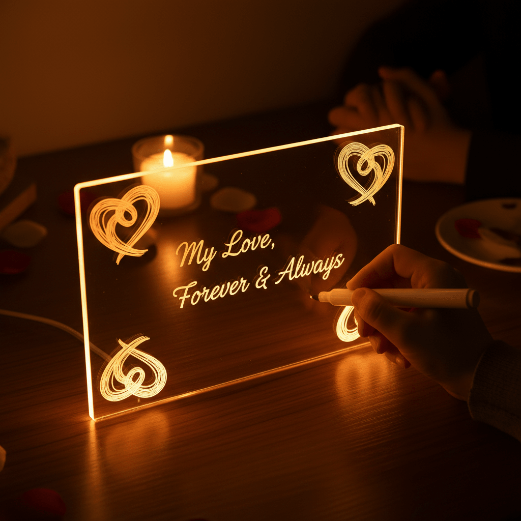 USB Lámpara de Noche Creativa 3D con Corazón Brillante y Bolígrafo - Dansel Store GTUSB Lámpara de Noche Creativa 3D con Corazón Brillante y Bolígrafo